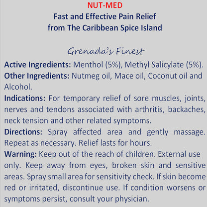NUT-MED Pain Relief Spray : Natural Solution for Muscle and Joint Pain